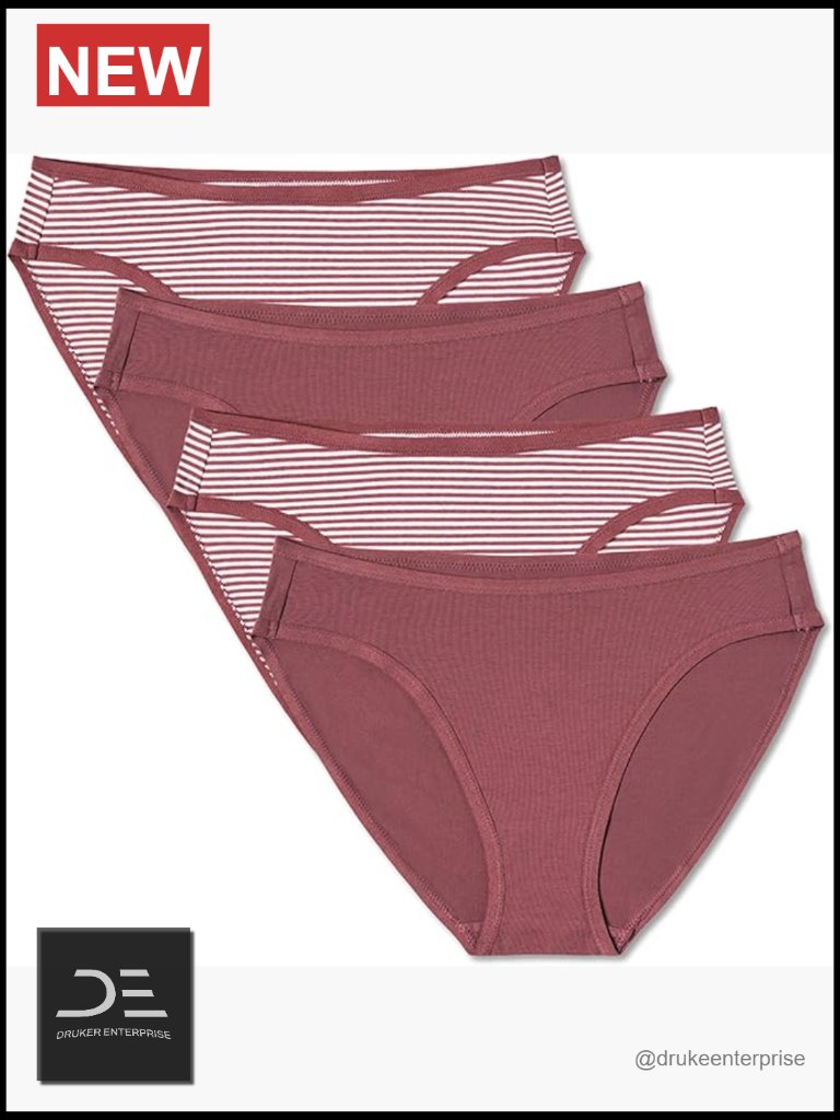 Organic Cotton Bikini Underwear 4 Pack Everyday Classic Fit